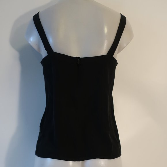 Womens Nanette Lepore 100% Silk Black Beaded Halter Tank Top 6 * - Picture 4 of 5